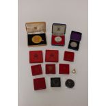 Coronation and Jubilee Medallions silver 1910-1935 in box of issue x 2,