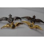 WW2 British RAF Sweetheart Pilot Wings collection of four broaches.