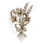 A diamond floral spray brooch,