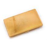 A 9ct gold Slip-Way pocket cigarette case, machine engraved, maker Charles S Green & Co,