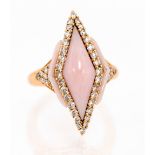 A Picchiotti pink chalcedony and diamond set designer ring, set in 18ct yellow gold,