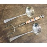 A pair of George III silver sauce ladles, London 1798, maker George Smith 3.