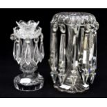 Two cut glass clear 19th and early 20th Century lustres