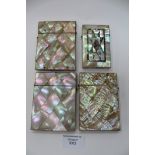 Four mother of pearl card cases