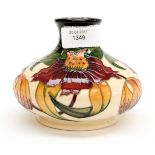 A Moorcroft vase in the Anna Lilly pattern, designed by Nicola Slaney, dated '98, shape 32/5,