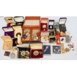 A bag of costume jewellery including white metal,