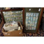 A box containing a large quantity of cigarette cards - Wills, John Player, Cavanders (photographic),