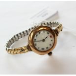 A ladies 9ct gold cased Rolex circa 1918 with 15 jewels,