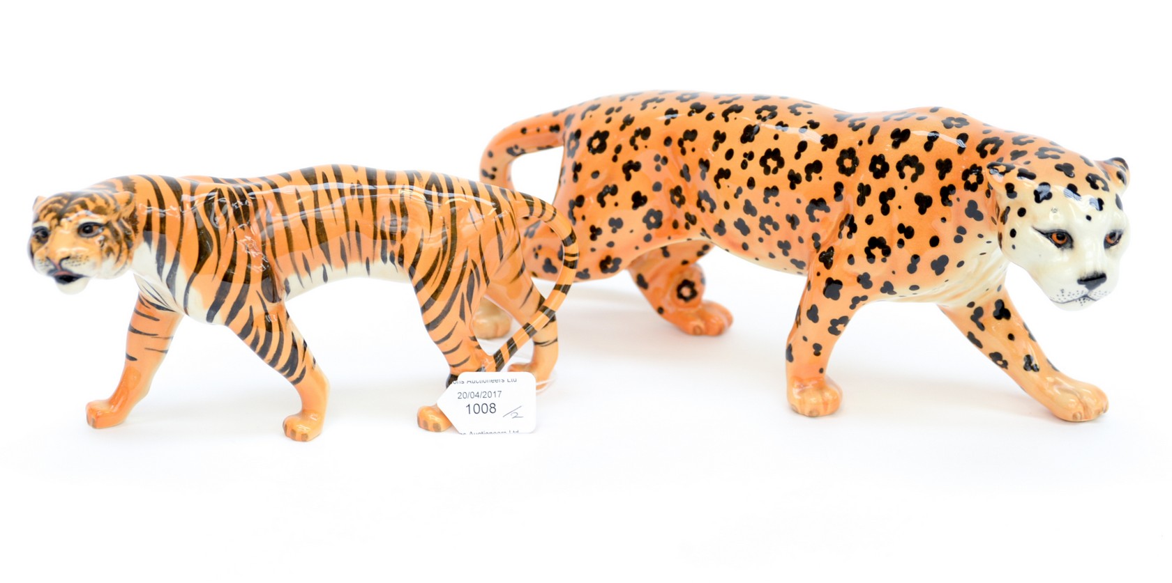 A Beswick Leopard and Beswick Tiger,