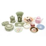 A collection of various ceramics including Wedgwood,