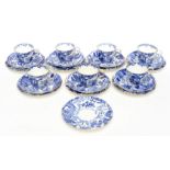 A Royal Crown Derby Mikado teaset, comprising seven cups, seven saucers and eight side plates,