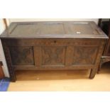 A mid 17th Century joined oak chest,