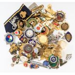 A collection of various enamel badges (one bag)