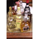 Various liqueurs and spirits, Tequila, Disaronno, Goldschager,