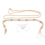 A 9ct gold Staffordshire Knot link bracelet, together with a 9ct gold necklace,