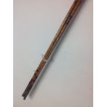 Angling interest: a Hardys split cane Salmon rod with patent steel centre, serial number 57702.