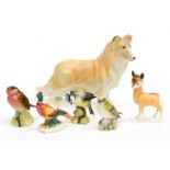 Three Beswick birds to include a pheasant, 'Bambi' a/f,