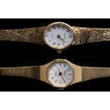 Two ladies gold plated bracelet watches Accurist and H Samuel,