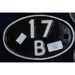 Locomotive Shed Plate 17B for Burton-on-Trent