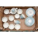 A Royal Doulton 'Rose Elegans' eight place teaset, including teapot, cups, saucers and side plates,