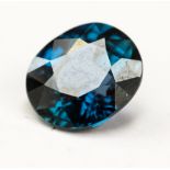 A blue polished faceted loose sapphire, approx 2.