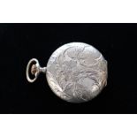A circa 1900 ladies silver full Hunter pocket watch