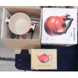 A Le Creuset red kettle in box,