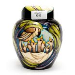 A Moorcroft Trial ginger jar, birds nesting pattern,