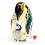 A Royal Crown Derby paperweight 'Rockhopper Penguin', 1st quality, complete with gold stopper,