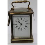 A 19th Century gilt brass carriage timepiece