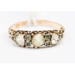 A Victorian green stone and 15ct gold ring,