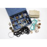 A mixed quantity of assorted vintage costume jewellery and silver jewellery