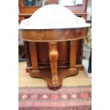 A Victorian marble topped demi lune wash stand (1)