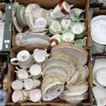 Two boxes of assorted tea wares, including Spode, Royal Albert, Staffordshire, Duchess,