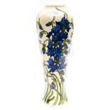 A Moorcroft vase in the Delphinium pattern, designed by Kerry Goodwin, dated 2015,