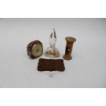 A carved boxwood Chinese card case a/f together with a perfume bottle with applied agate decoration