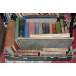A box containing a quantity of books relating to English history/topography,