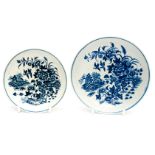 Two Worcester porcelain blue and white saucers,