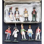 A small collection of Del Prado toy soldiers (in a tin) (9)