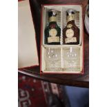 Benedictine liquor miniatures and glasses,