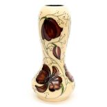 A Moorcroft vase in the Chocolate Cosmos pattern, designed by Rachel Bishop, dated 2013, shape 92/6,