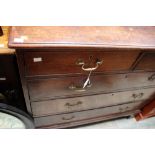 A George III mahogany chest of drawers, comprising two short over three long drawers,