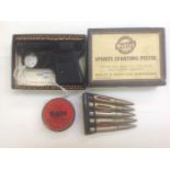 .22 Webley & Scott MkI Sports Starting Pistol in original box, plus a small quantity of .