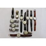 Ten vintage gentlemen's watches and two others