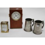 Mantle clock and carriage clock (a/f),