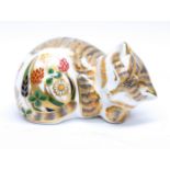 A Royal Crown Derby 'Cottage Garden' kitten paperweight