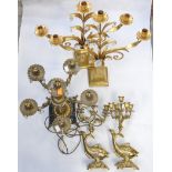 A table lustre candelabra with electricity wiring;