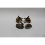 A pair of Indian early 20th century frog ashtrays,