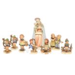 A Hummel Goebel figure of Madonna and Child, with further Hummel Goebel figures (8 items,