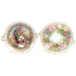 A pair of European handpainted plates